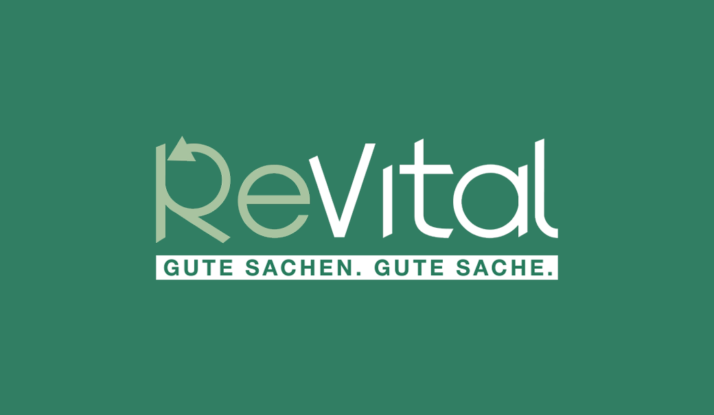 ReVital-Logo mit Zusatz "Gute Sachen. Gute Sache."