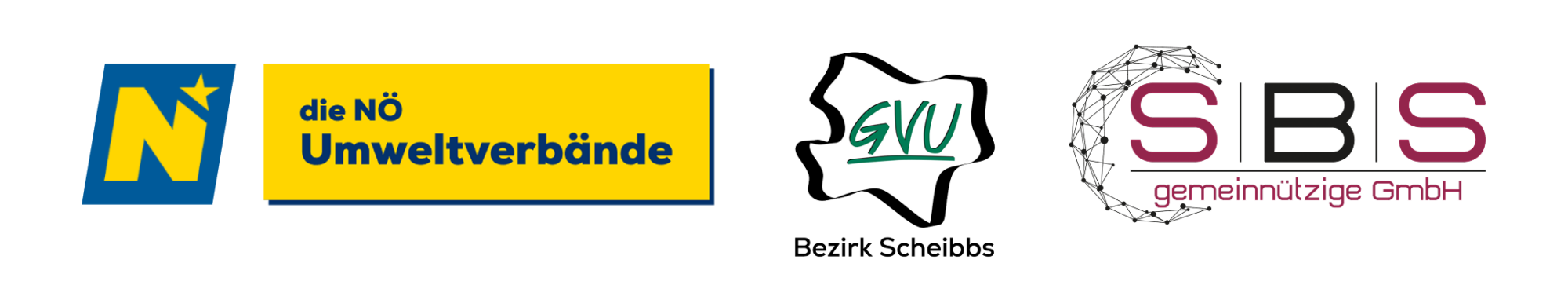 Logoleiste: Nieder&ouml;sterreich, die N&Ouml; Umweltverb&auml;nde, GVU Scheibbs und S|B|S gemeinn&uuml;tzige GmbH