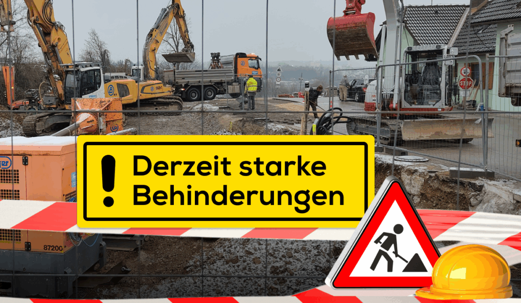 Achtung Baustelle beim ASZ Purgstall! Derzeit starke Behinderungen bei der Einfahrt.
