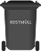 Illustration einer schwarzen Restm&uuml;ll-Tonne